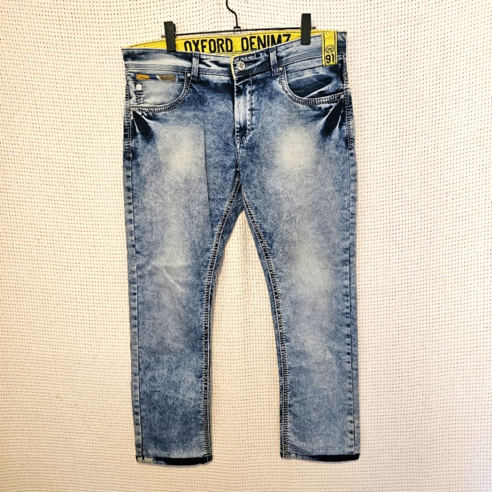 Oxford Denimz Vintage Sz 38 Acid Washed Straight Leg Men's Blue Jeans
